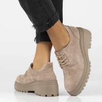 Skórzane półbuty na platformie Filippo DP6123/24 TP taupe