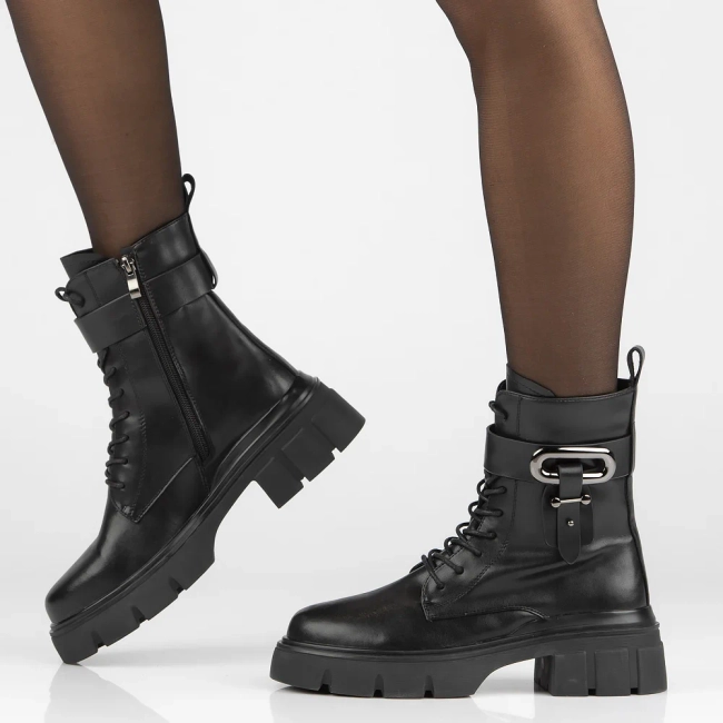 Leather boots Filippo DBT6421/24 BK black