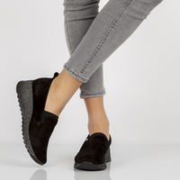 Leather Sneakers Filippo DP1500/20 BK T black glitter