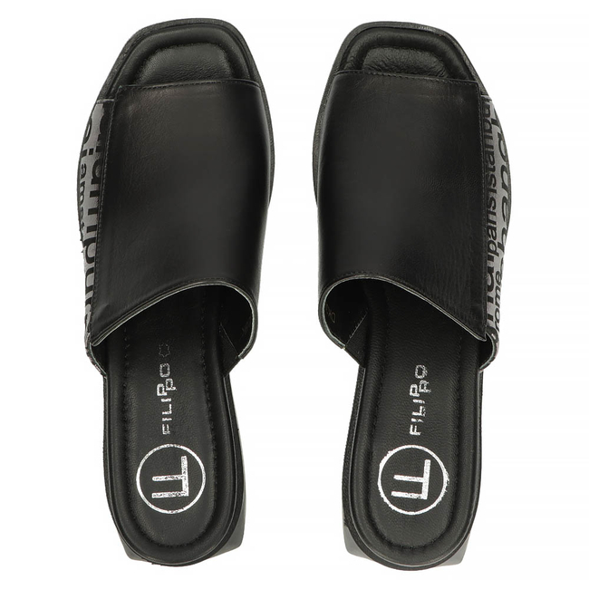 Leather flip-flops Filippo DK3921/22 BK black