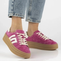 Leather sneakers Filippo DP6744/25 FH pink