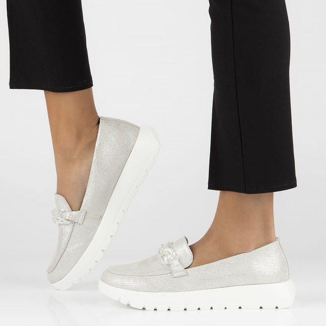 Leather shoes Filippo DP4553/23 SI silver