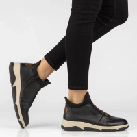 Skórzane botki Rieker L5651-00 czarne