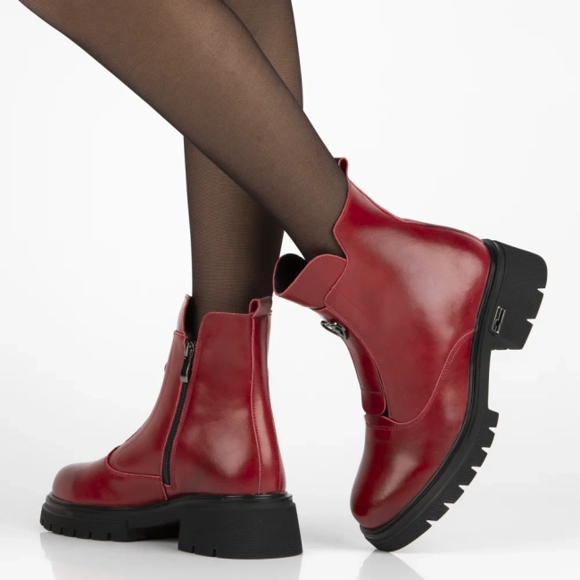 Leather ankle boots Filippo DBT7148/25 RD red
