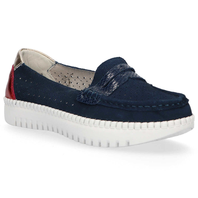 Leather shoes Filippo DP1413/20 NV navy blue