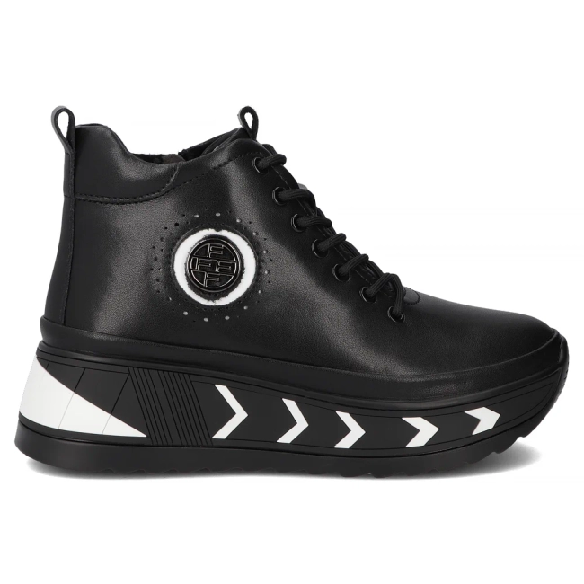 Leather ankle boots Filippo DBT4214/25 BK WH black