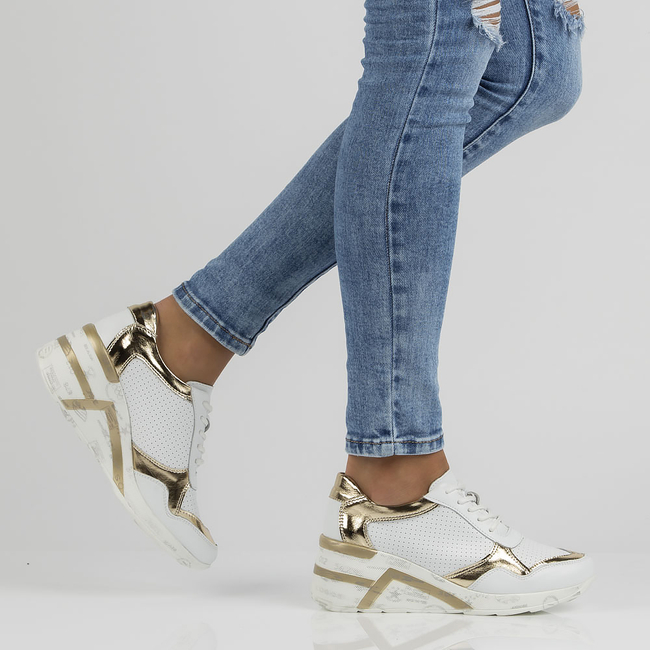 Skórzane Sneakersy Filippo DP3693/22 WH białe