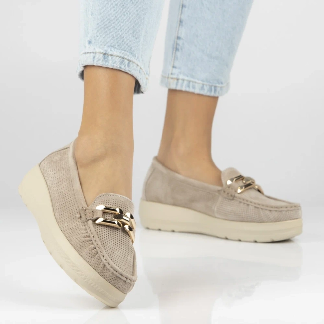 Leather sneakers Filippo DP7652/26 BE beige