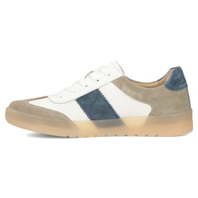 Skórzane sneakersy Filippo DP6770/25 WH BE biało beżowe