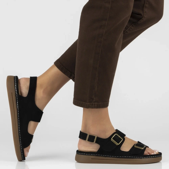 Leather sandals Filippo DS7801/26 BK black