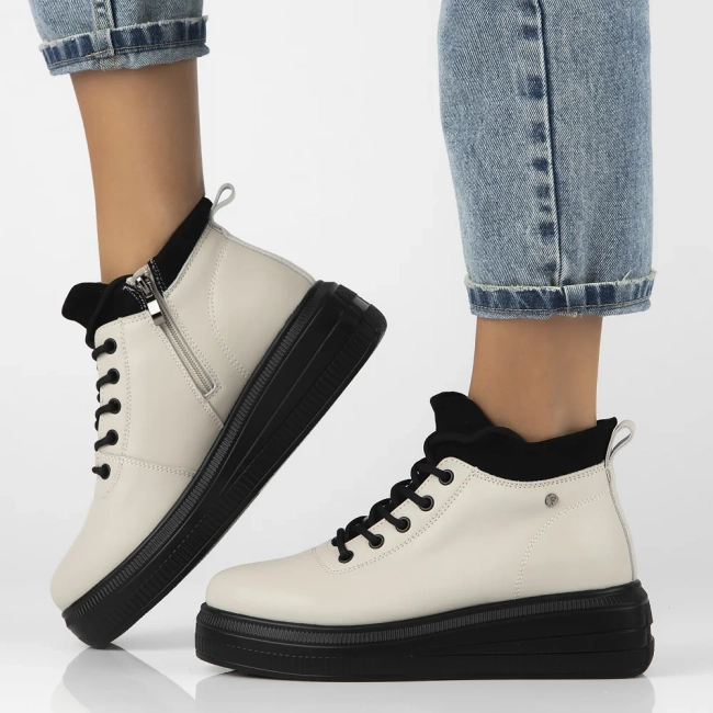 Leather ankle boots DBT6506/24 BE beige