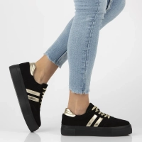 Skórzane sneakersy Filippo DP6841/25 BK GO czarne