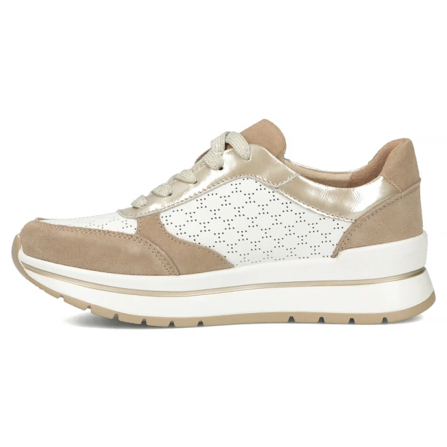 Leather sneakers Filippo DP6778/25 WH BE white beige
