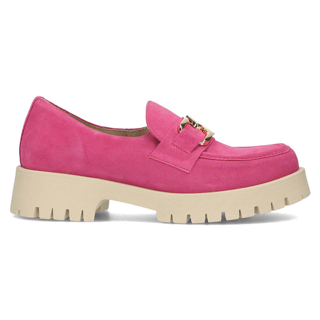 Skórzane półbuty Filippo 20089 fuksja