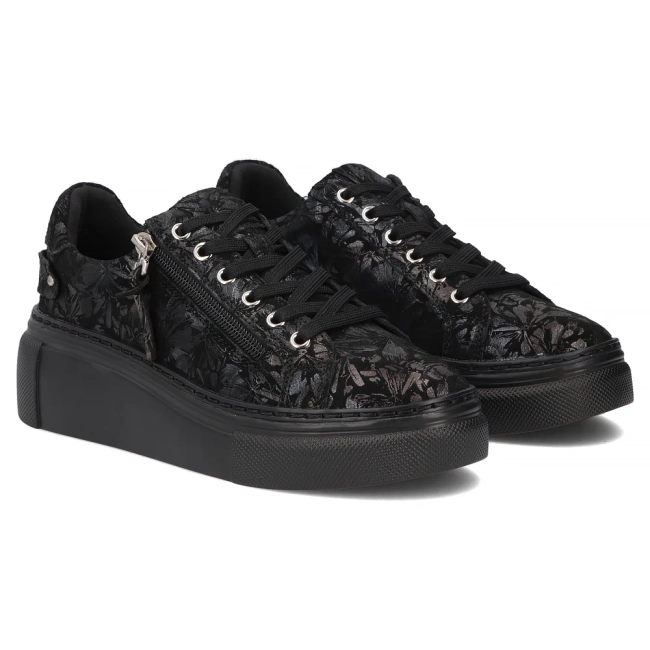 Leather sneakers Filippo DP7653/26 BK FL black