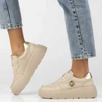 Leather sneakers Filippo DP6843/25 BE beige