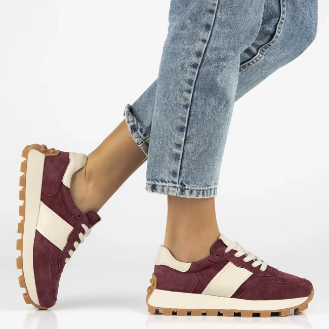 Leather sneakers Filippo DP7112/26 BG burgundy