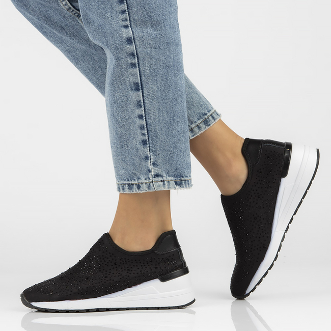 Leather sneakers Filippo DP2001/21 BK black