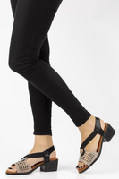 Leather sandals Filippo DS2308/21 BK GO black and gold