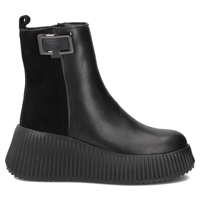 Leather platform ankle boots Filippo DBT7268/26 BK black