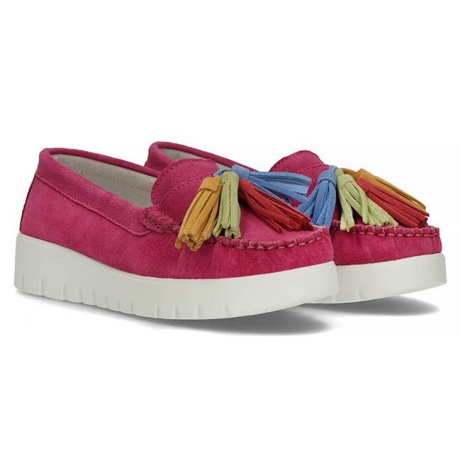 Skórzane półbuty Filippo DP3535/22 FH różowe