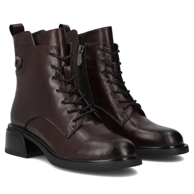 Skórzane botki Filippo DBT7369/26 D BR ciemnobrązowe