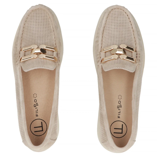 Leather sneakers Filippo DP7652/26 BE beige