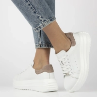 Leather sneakers Filippo DP6739/26 WH BE white