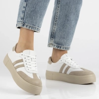 Skórzane sneakersy Filippo DP6841/25 WH BE białe