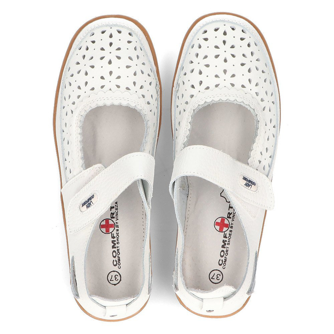 Leather shoes Vinceza DP093/17 WH white