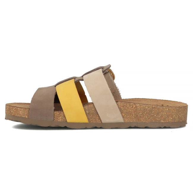 Leather flip-flops Yokono JERBA-137 NOBUCK MULT CIT brown