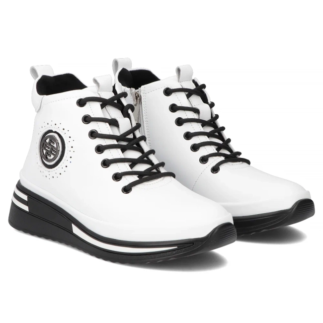 Skórzane botki Filippo DBT4215/25 WH białe