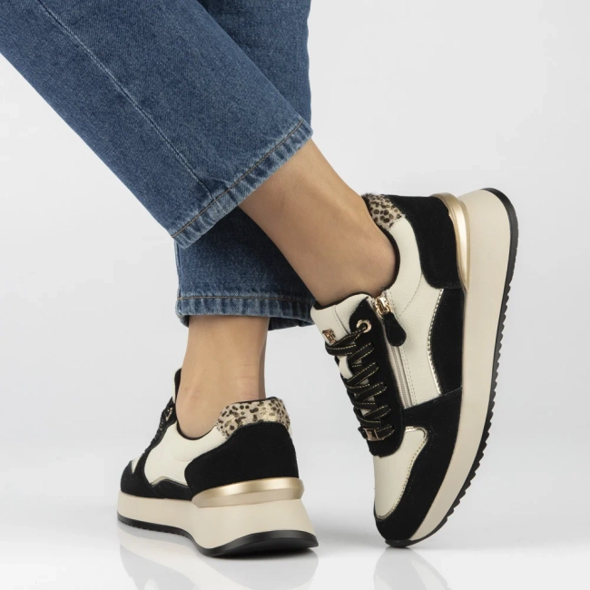 Leather sneakers Filippo DP7770/26 WH BK white-black