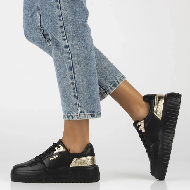 Leather sneakers Filippo DP6726/25 BK GO black