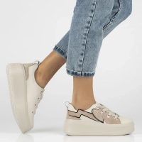 Leather sneakers Filippo DP6684/24 BE beige