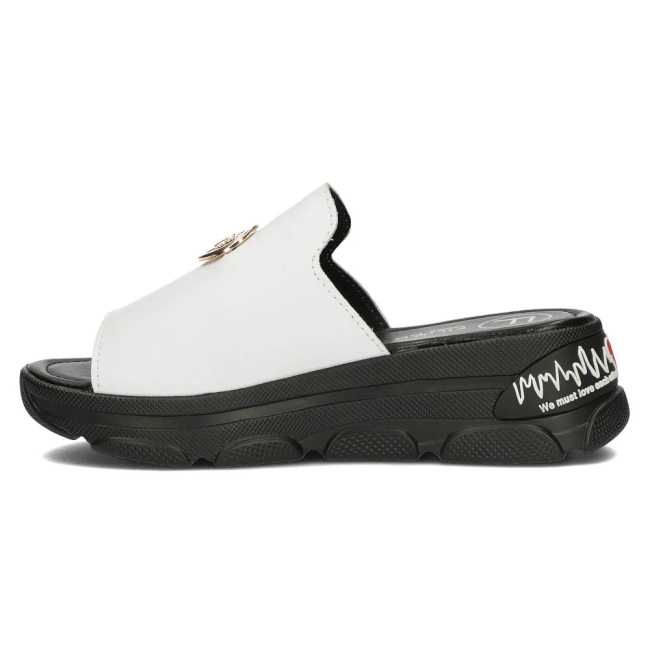 Skórzane klapki Filippo DK3872/24 WH białe