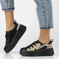 Leather sneakers Filippo DP6684/24 BK black