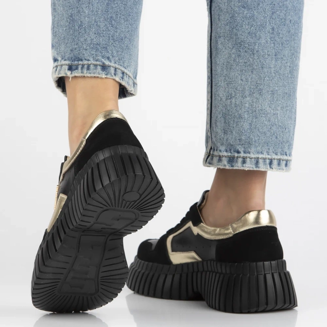 Leather sneakers Filippo DP6780/25 BK GO black