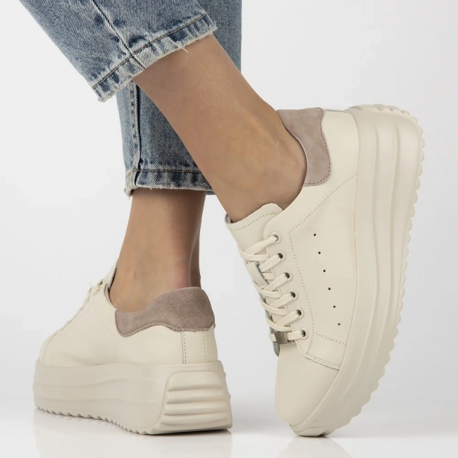 Leather sneakers Filippo DP6739/25 BE beige