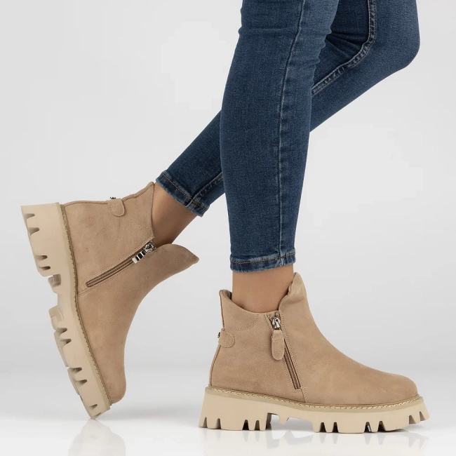 Leather ankle boots Filippo DBT4909/23 BE beige