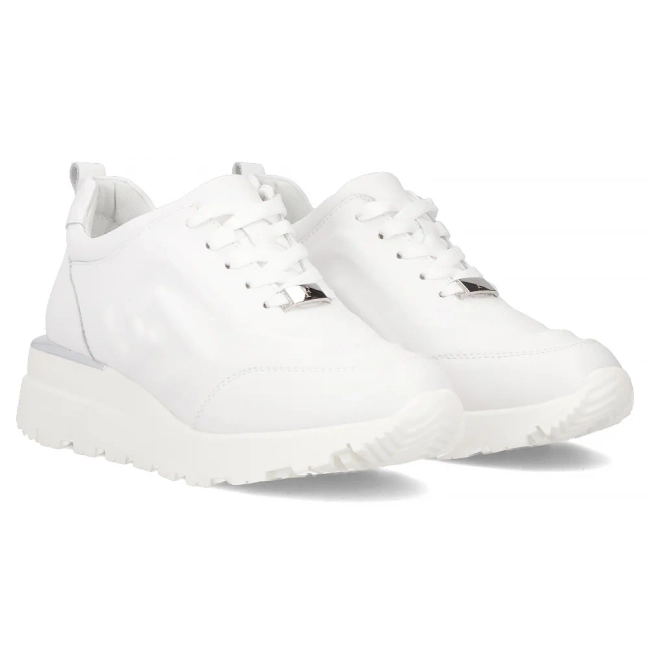 Leather sneakers Filippo DP6849/25 WH white
