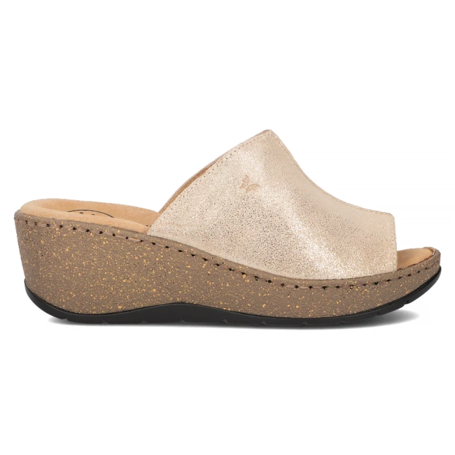 Skórzane klapki Filippo DK6251/24 GO złote