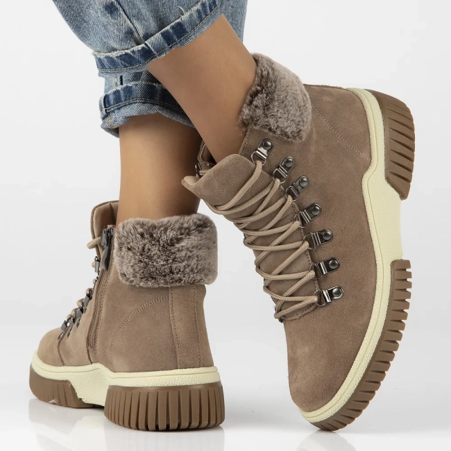 Leather ankle boots DBT6489/24 TP taupe
