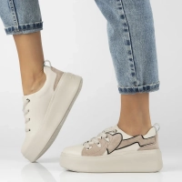 Skórzane sneakersy Filippo DP6684/24 BE beżowe