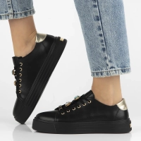 Leather sneakers Filippo DP6854/25 BK black