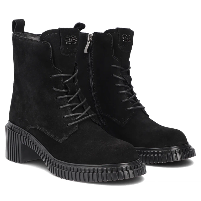 Leather heeled ankle boots Filippo DBT8072/26 BK black