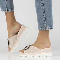 Skórzane klapki Filippo DK4608/23 PI różowe