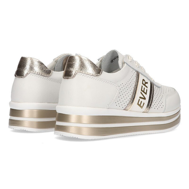 Leather Sneakers Filippo DP1414/21 WH GO white gold