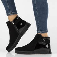 Leather ankle boots DBT6361/24 BK black