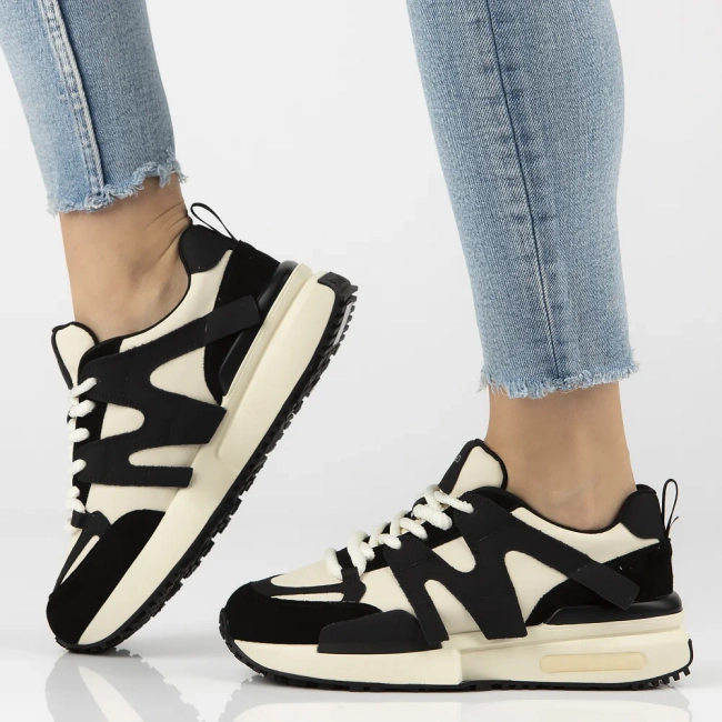 Skórzane sneakersy Filippo DP6970/25 BK WH czarne